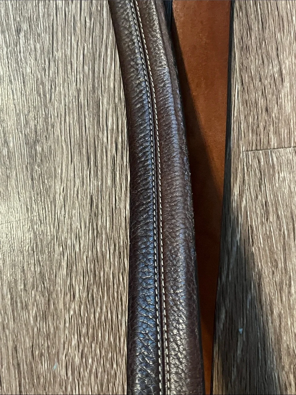 Cole Haan Dark Brown Leather Belt with Brass Buckle